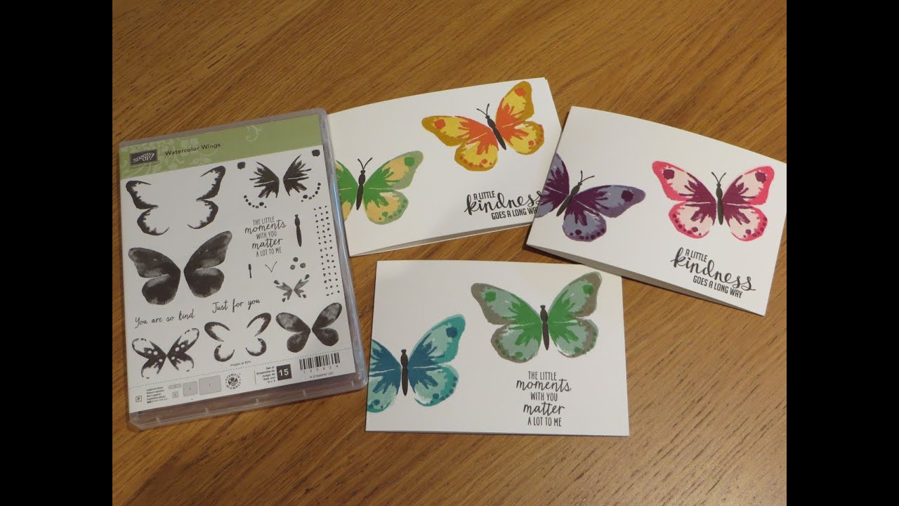 Watercolor Wings Card 'How To' Tutorial, Stampin Up UK Watercolour Wings