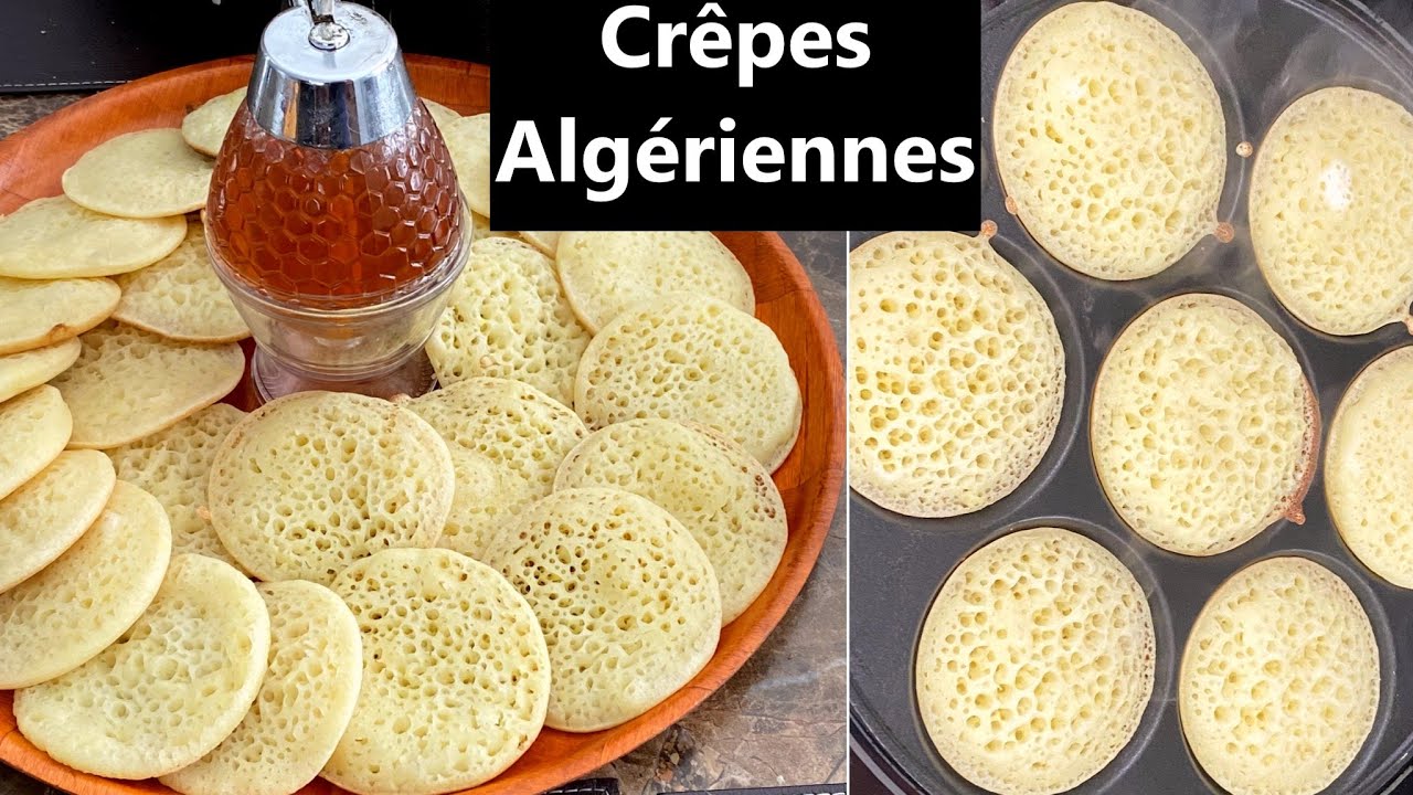 Crêpes algériennes//DZ//بفرير الشهدة مثقب مثل خلية النحل طيبته في مقلاة خاصة مع خبز الدار خفيف ريشة