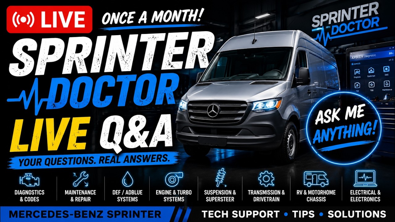 Sprinter Doctor LIVE Q&A | Monthly Mercedes Sprinter Tech Support | Ask Me Anything!