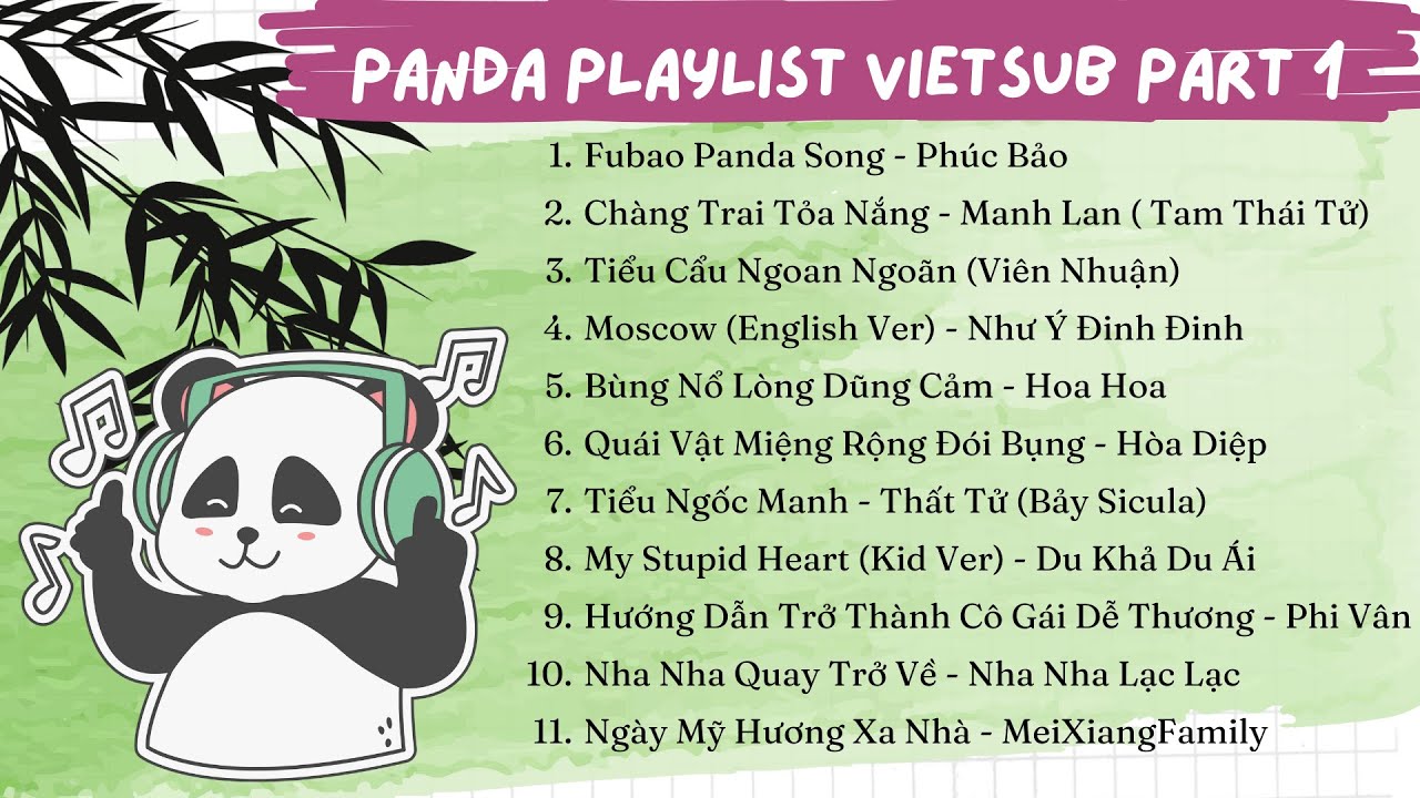[Vietsub | Phần 1] Tổng hợp những bài hát gấu trúc | PANDA SONGS | PANDA BGM #panda #pandasong