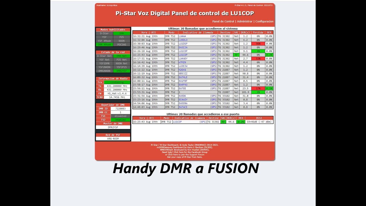 LU1COP * DMR a YSF Crossmode * Usa tu HT DMR para salir en FUSION