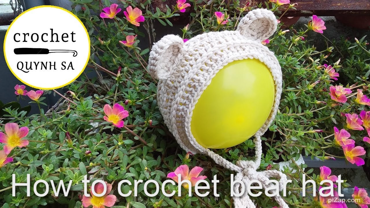 How to #crochet bear baby #hat / Hướng dẫn #móc #mũ len có tai cho bé