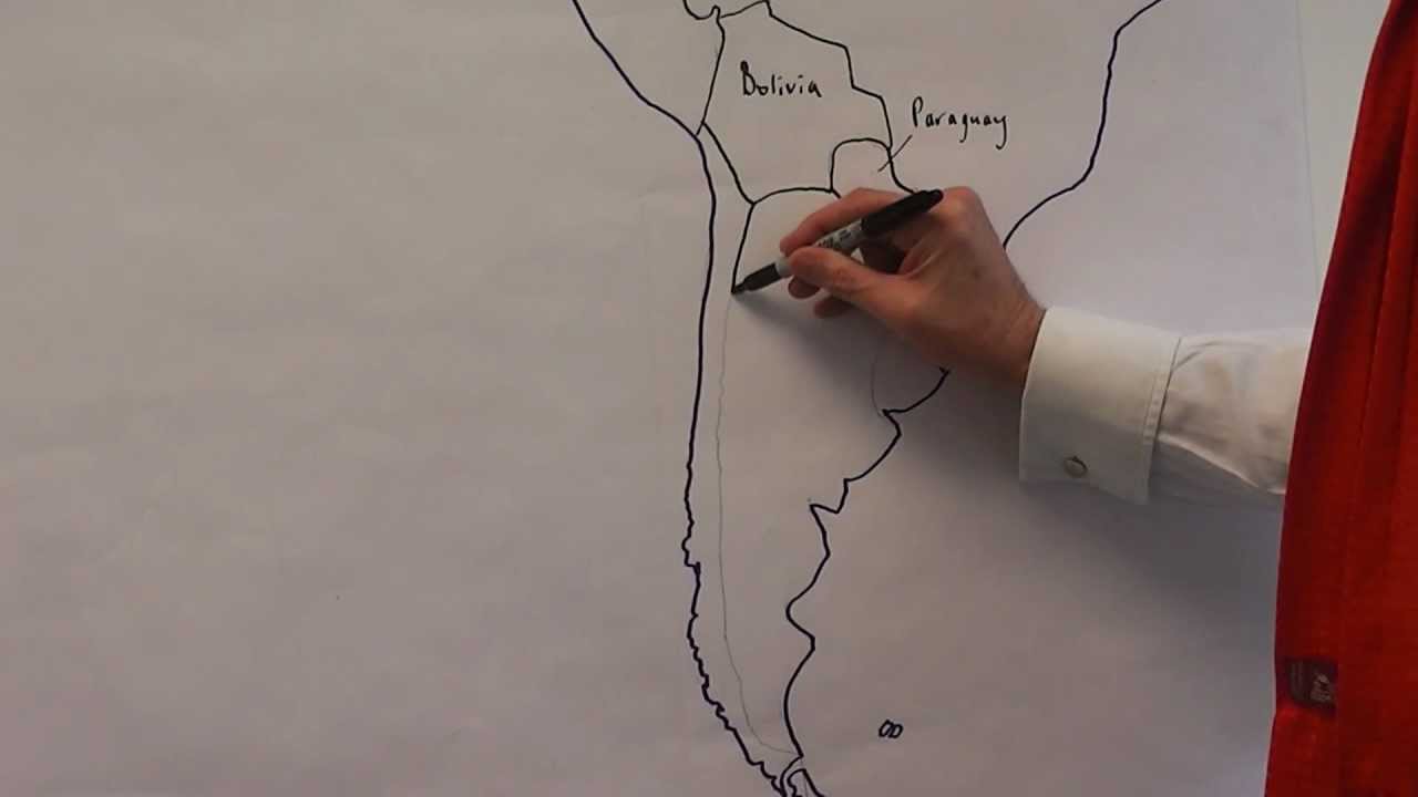 The map of Latin America: country names and locations