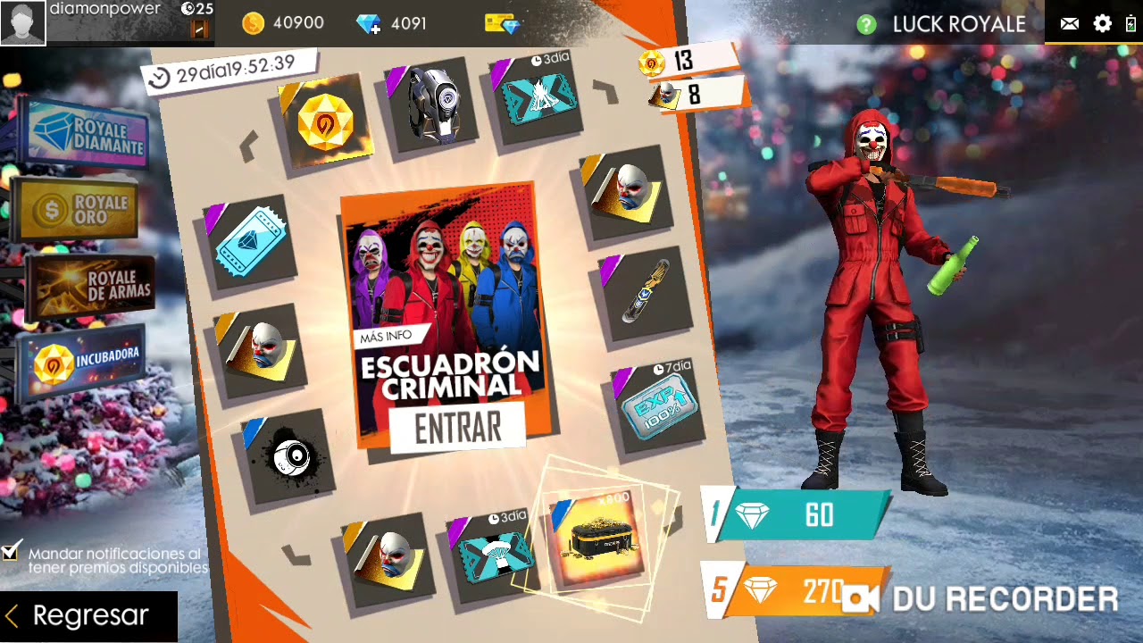 Free Fire Gasto Todos mis Diamante y obtengo los 4 criminales// I spend all my diamonds on Free Fire