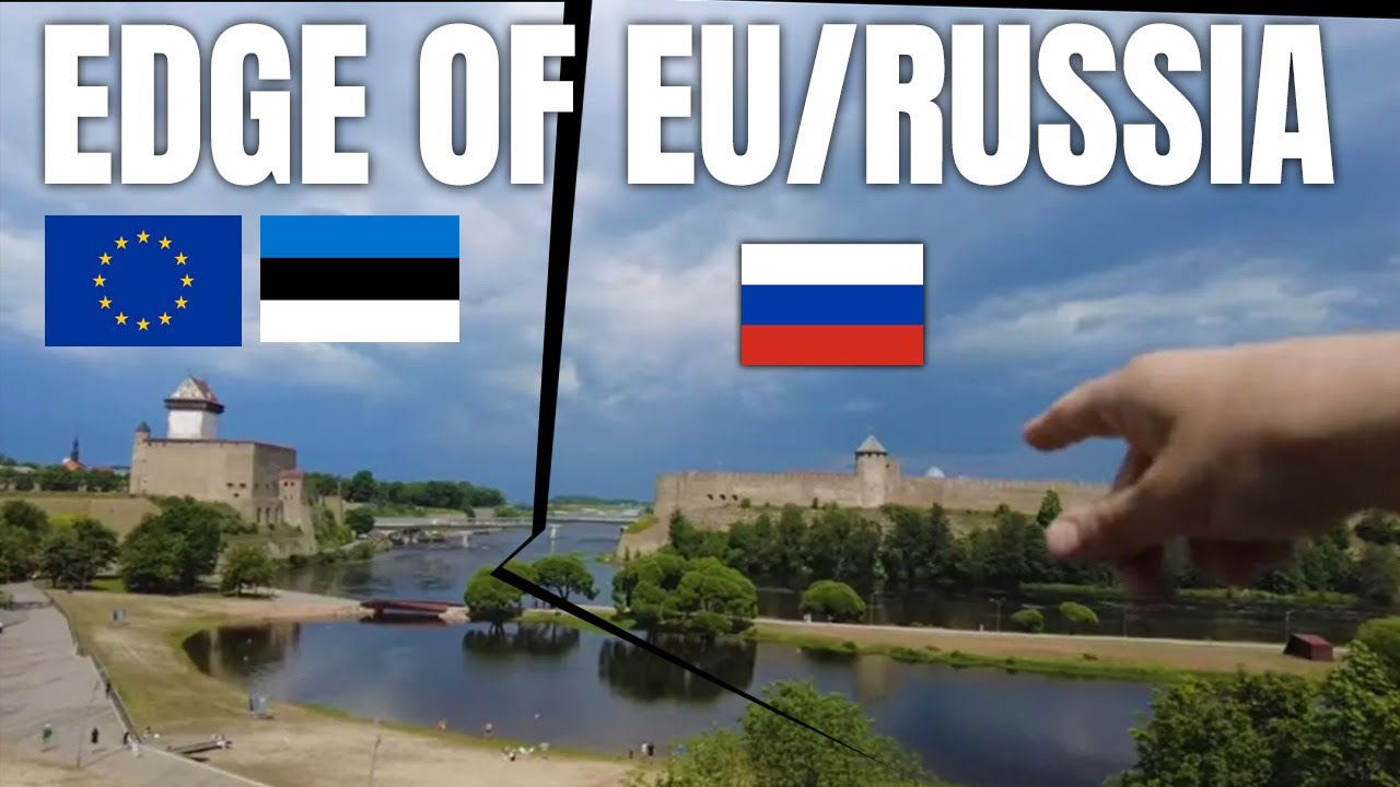 Нарва, ЭСТОНСКИЙ пограничный город с РОССИЕЙ (Прогулка вдоль границы!)