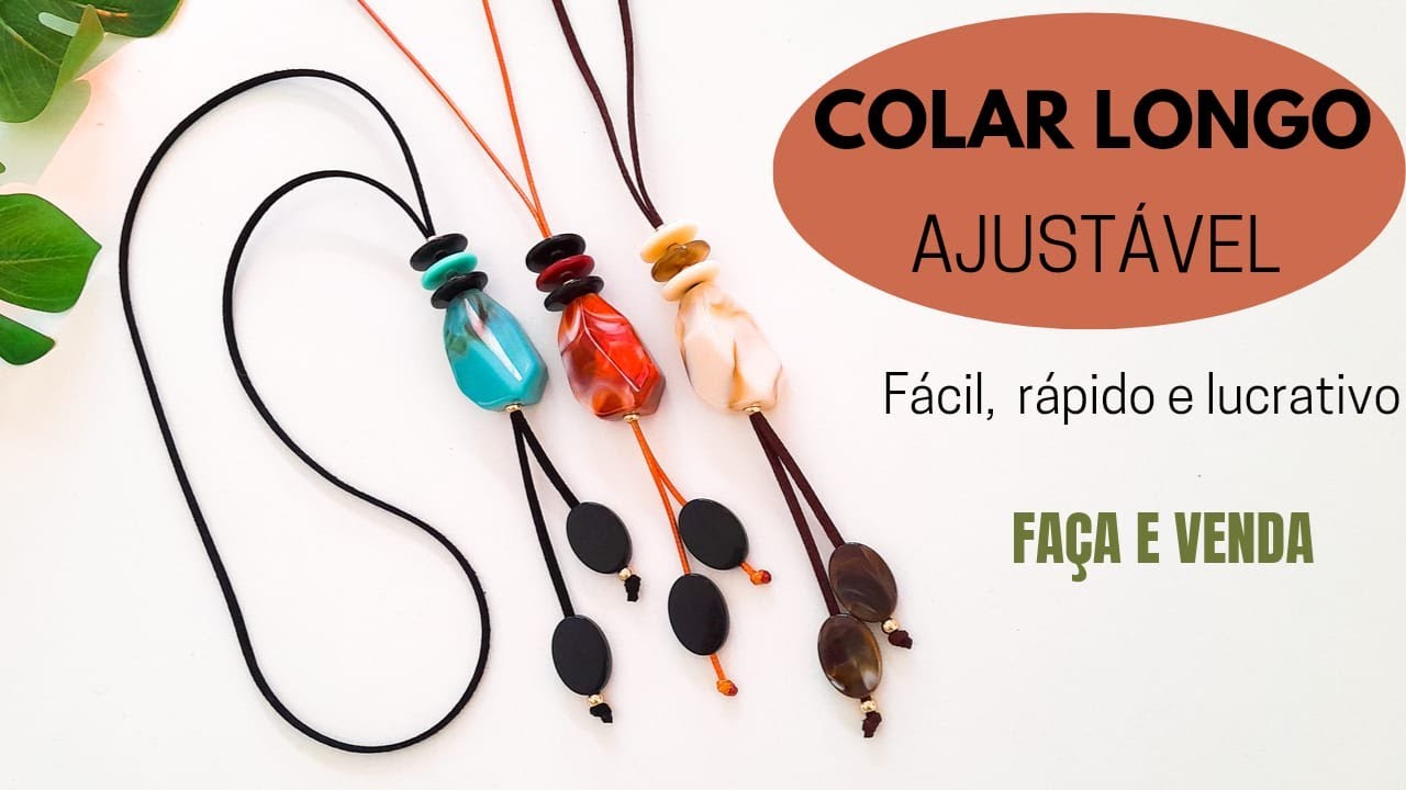 COMO FAZER COLAR LONGO AJUSTÁVEL-Colar Fácil e Lucrativo-COMO FAZER BIJUTERIAS PARA VENDER #biju