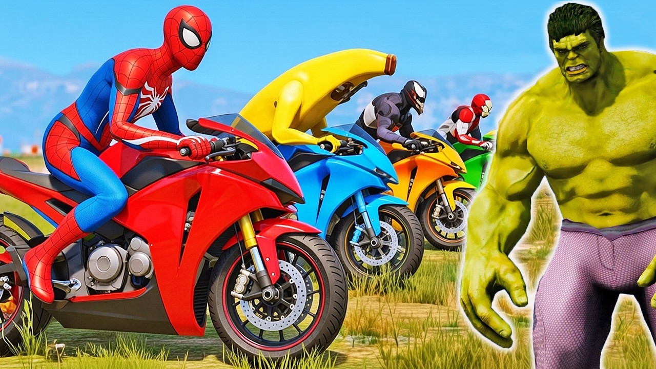 HOMEM ARANHA E AMIGOS SALTO COM MOTO! MOTOS COM SPIDERMAN - IR GAMES