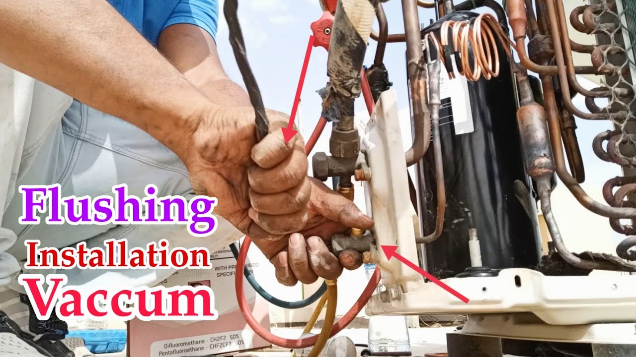 Split Ac flushing Kaise Kare || Installation || Vaccum || Gas Charging