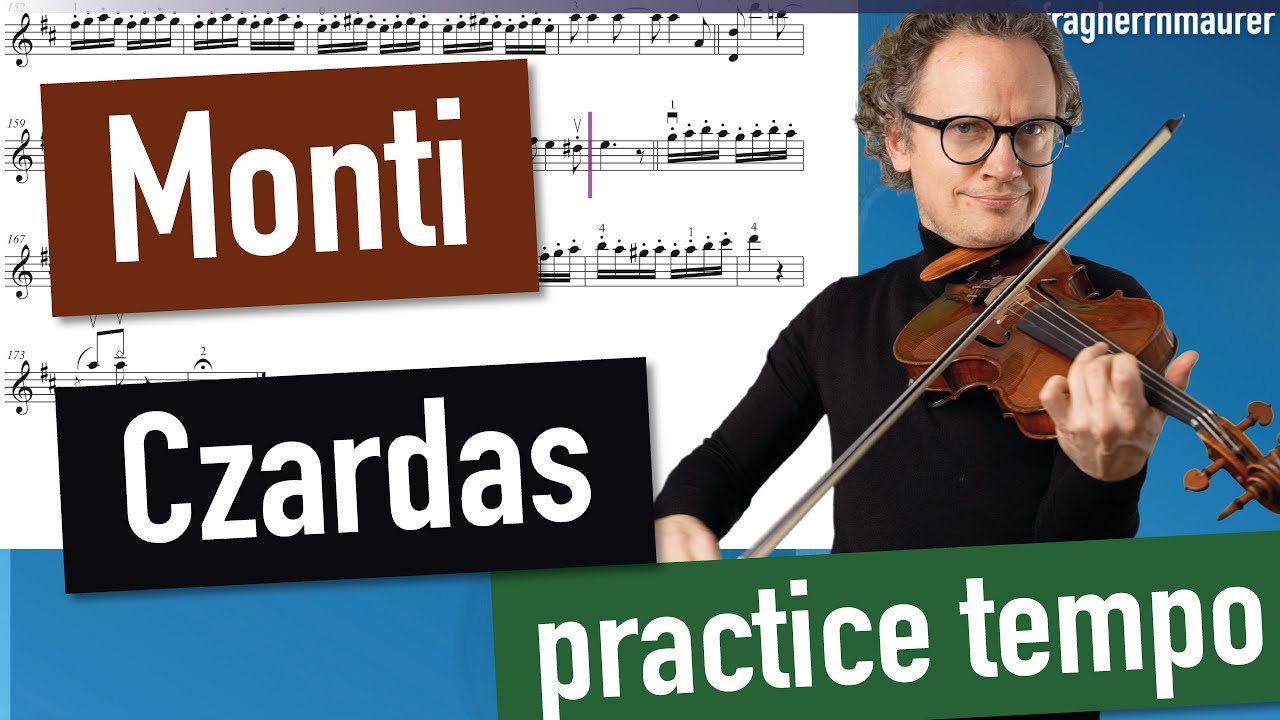 Monti Czardas | practice tempo 2. Part Allegro Vivace | Violin Sheet Music | Piano Accompaniment
