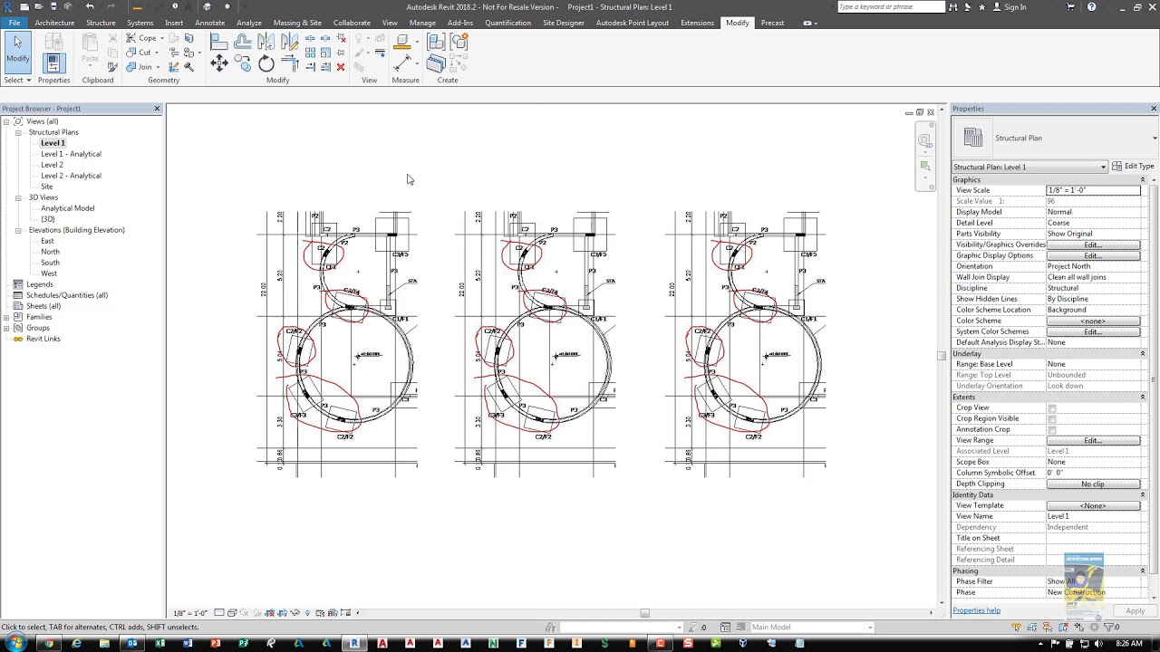 Пользовательская изогнутая колонна Revit в стене