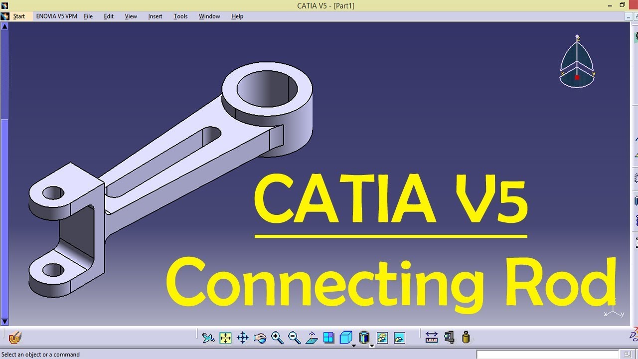 Connecting Rod in CATIA V5 | CATIA V5 Practice Designs | CAD Designs