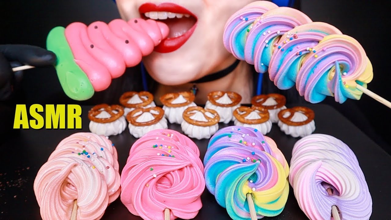 머랭팝, 머랭쿠키 ASMR 리얼사운드 먹방 / Meringue Pop & Meringue Cookie MUKBANG