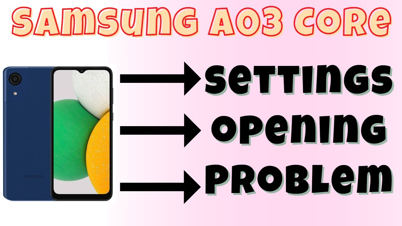 Samsung A03 Core settings not working | settings problem | settings keeps stopping samsun