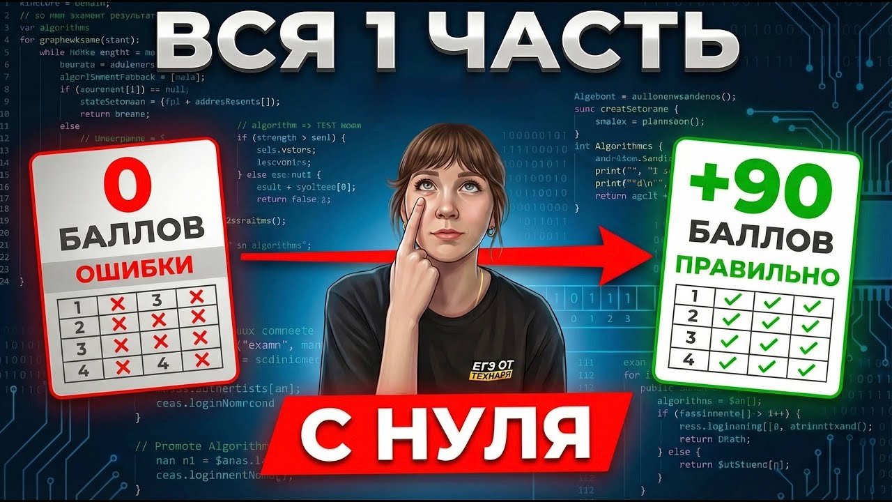РЕАЛЬНОЕ ЕГЭ Информатика 2026 с НУЛЯ на 90+ баллов | Марафон неделя №1