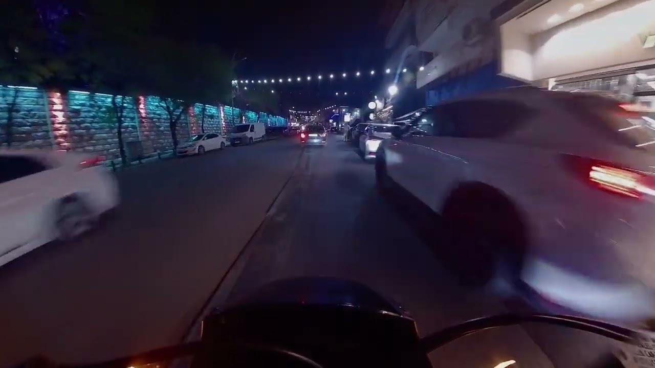 cruising into nazareth at night | honda rebel 500