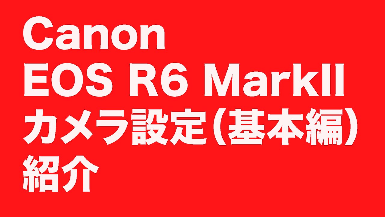 Canon EOS R6Mark IIのカメラ設定紹介