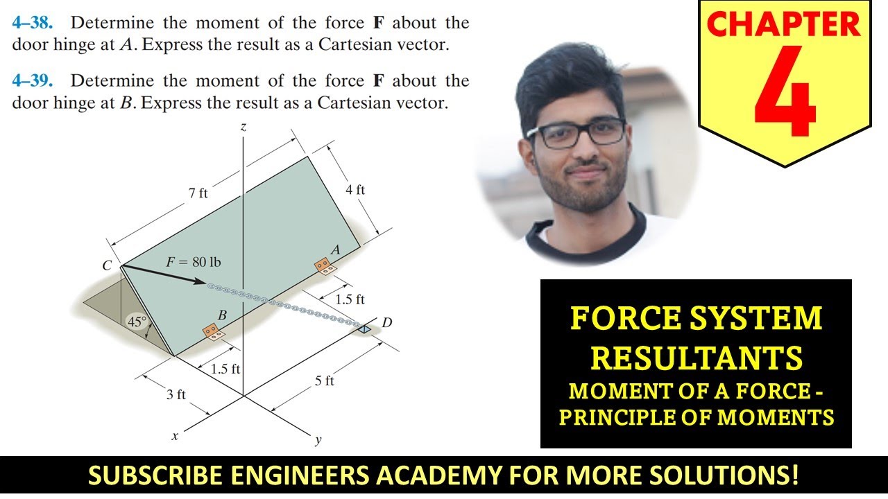 4-38 Force System Resultant Moments Chapter 4 (Hibbeler Statics 14th Edition) Engineers Academy