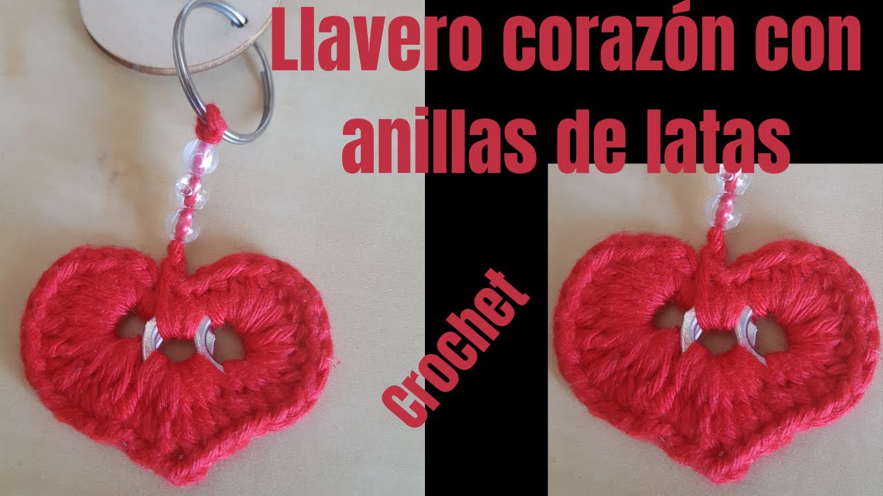 #Llaverocorazon #anillasdelatas #principiantes                   Llavero corazón con anillas de lata