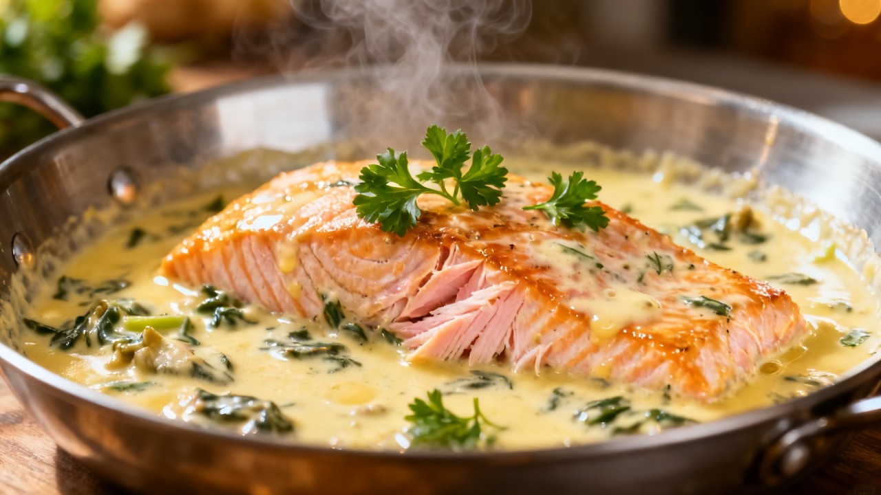 5-Minute Gourmet Creamy Tuscan Salmon.
