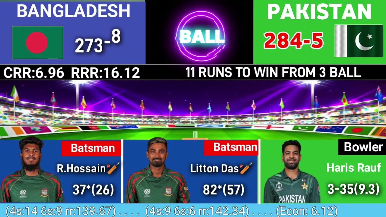 🔴PAK vs Ban Live odi match | Today live cricket match | Bangladesh vs Pakistan 3rd odi score