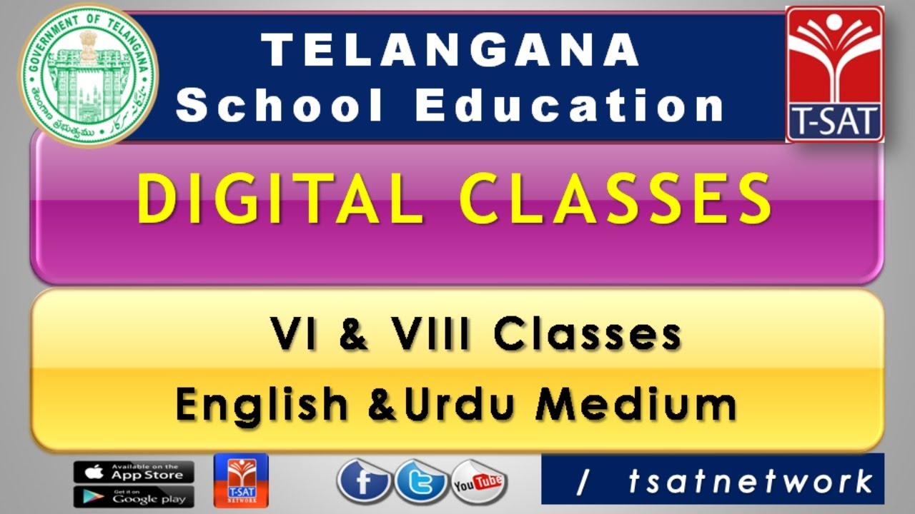T-SAT || School Education Telangana || Digital Classes || 6th & 8th Class - E/M & U/M || 19-11-2020