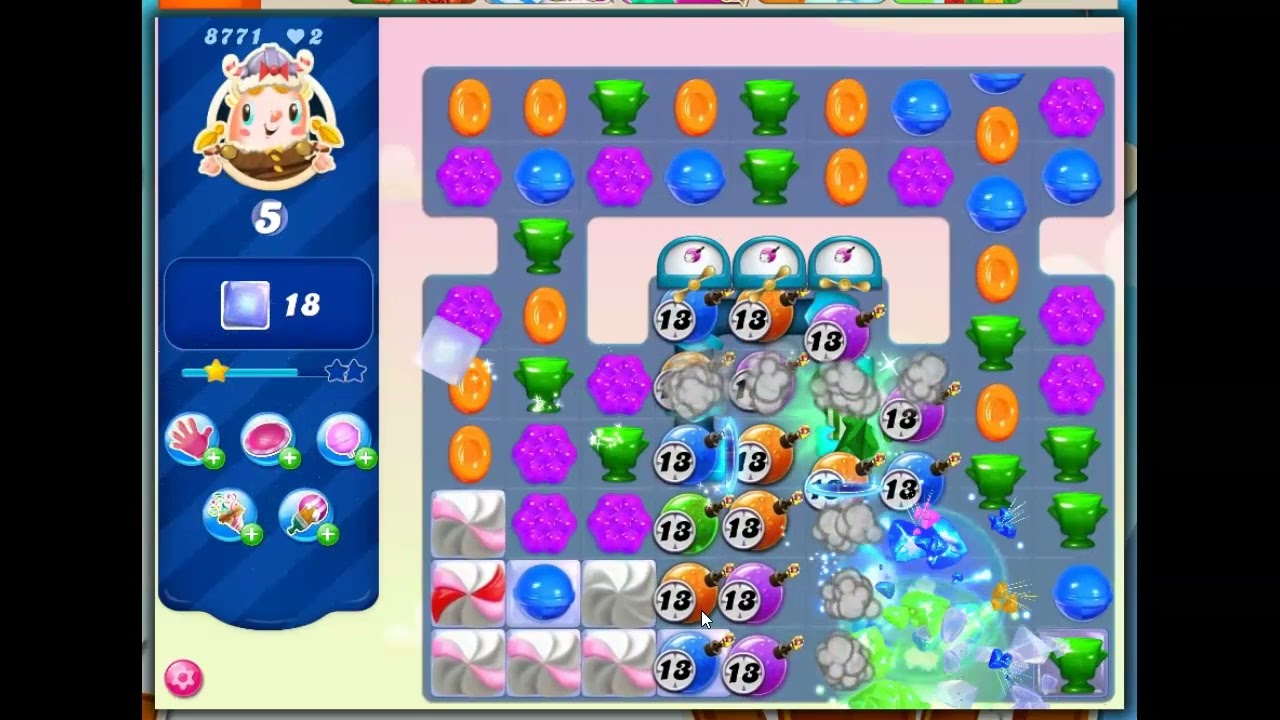 Candy Crush  Saga Level 8771 No Boosters 10 Gold Bars