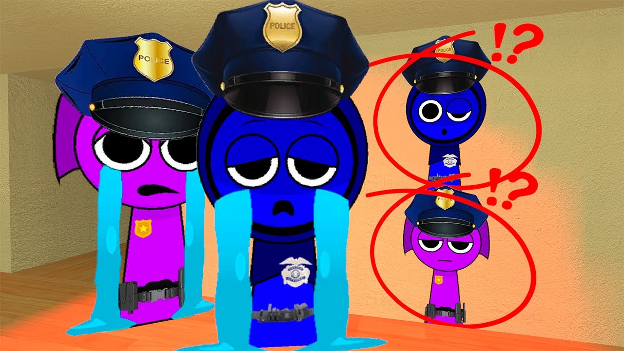 Sprunki Jevin And Durple Police are looking for their babies Police