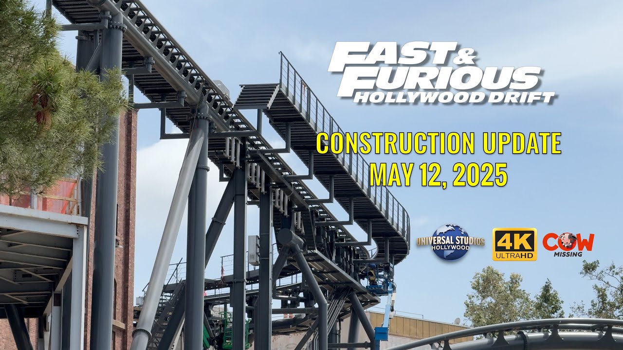 Fast Furious Hollywood Drift Roller Construction Progress May 12, 2025 Universal Studios 4K UHD