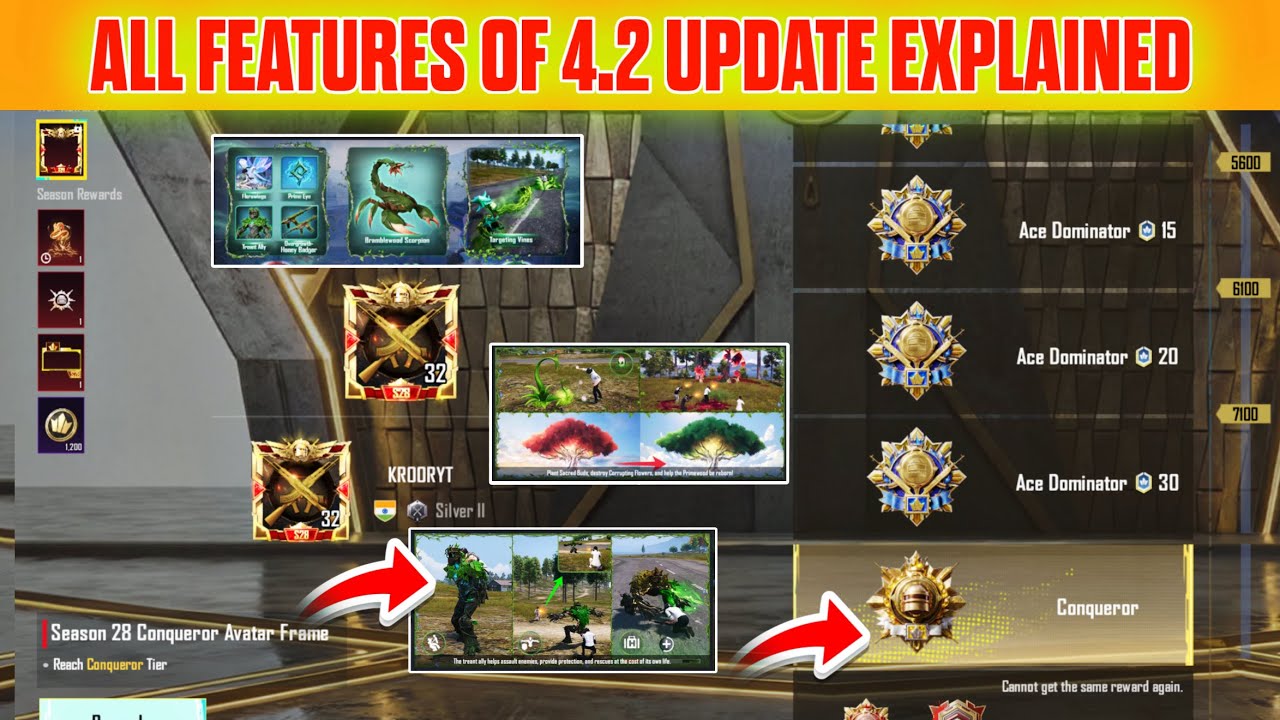 How to reach conqueror in 4.2 update / all features of 4.2 update and tips 