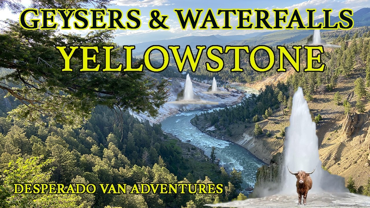 Waterfall & Geysers Yellowstone National Park  U.S.A