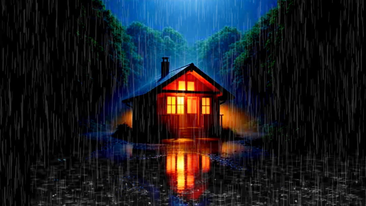 🌧️ Deep Sleep Rain at a Cozy Cabin in the Valley | Night Ambience