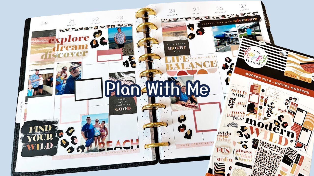Plan With Me + Memory Spread | Modern Wild in My Classic Happy Planner