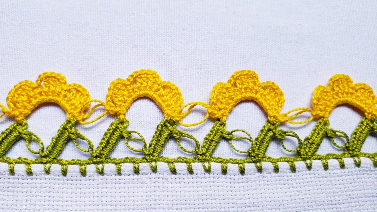 Barrado/bico para pano de prato #croche #crochet #barradinhodecroche 🌼 #647