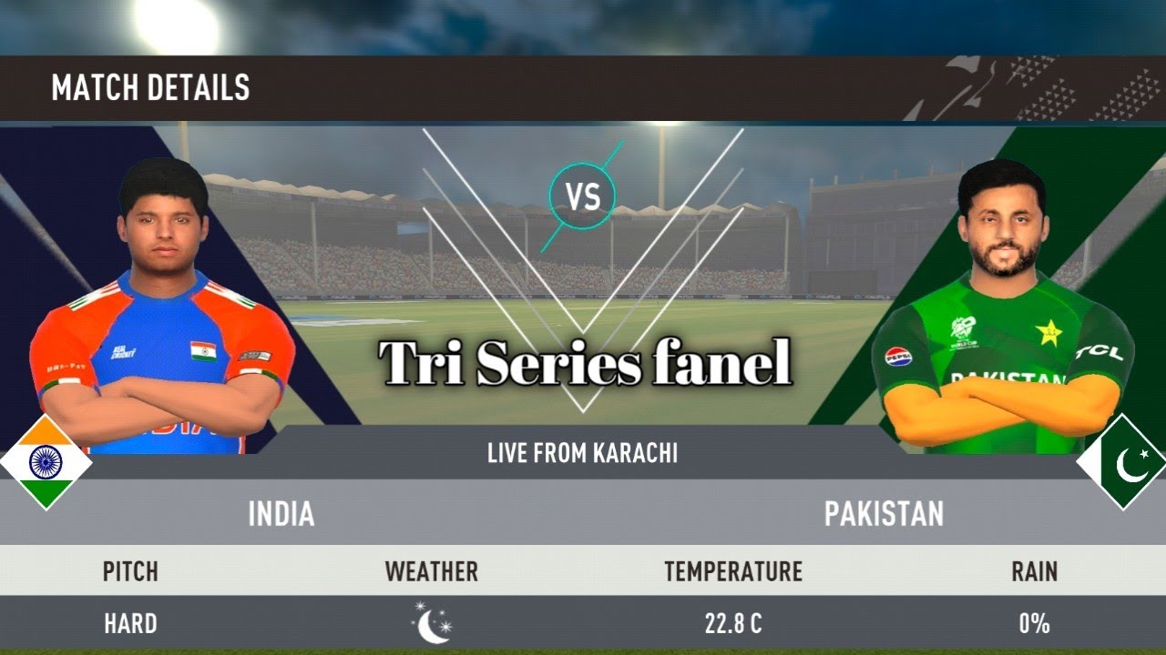 Fanal Match Tri Series Pakistan vs India National Stadium Karachi Pakistan rc swipe 1 innings 