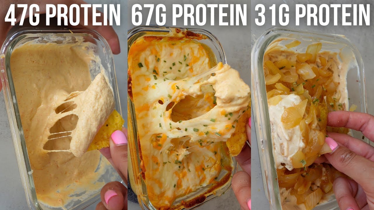 4 High Protein, Low Calorie Dip Recipes (savoury & cheesy!)