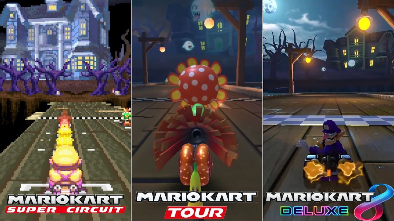 Evolution Of GBA Boo Lake Course In Mario Kart Games [2001-2022]