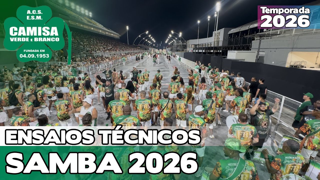 CAMISA VERDE E BRANCO 2026 | ENSAIO TÉCNICO LARGADA E PISTA | SAMBA AO VIVO #ETSP26