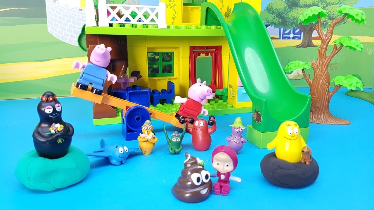 I BARBAPAPA SI NASCONDONO DENTRO IL PONGO - Magic Clay , sorprese e giocattoli con Peppa  e Masha