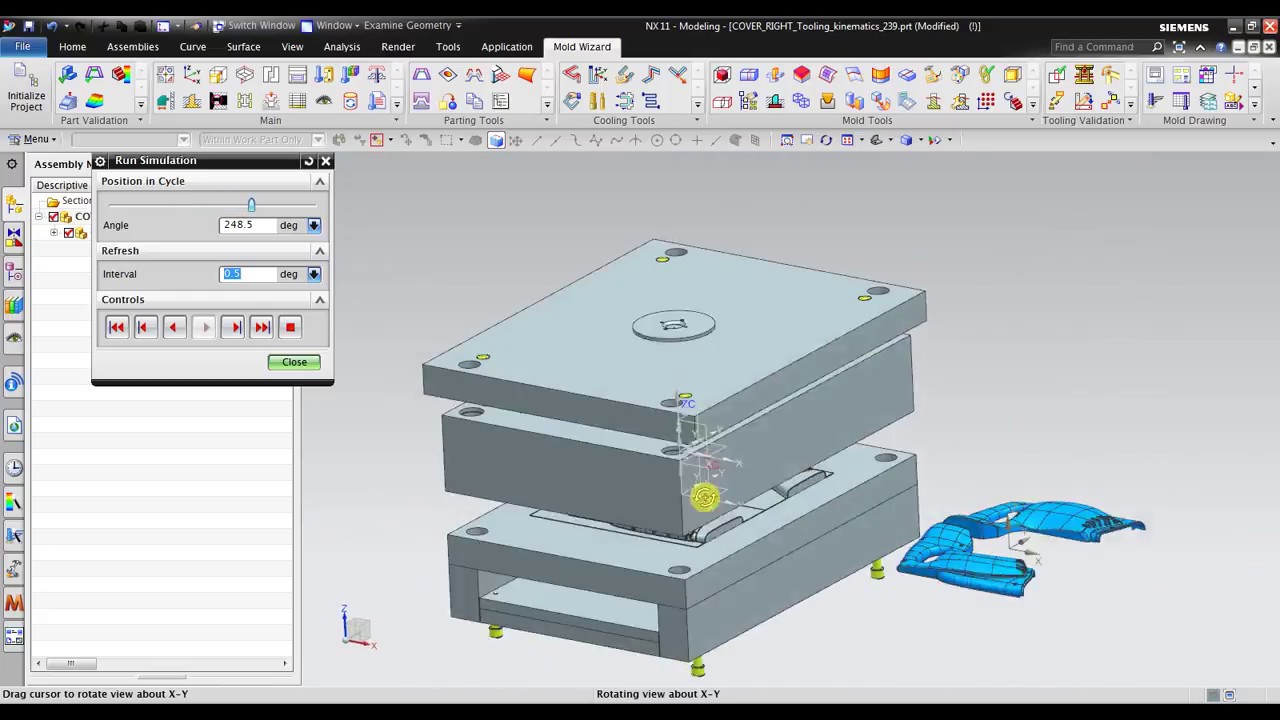 NX Mold Wizard : STEP 12 - Pocketing, Motion Simulation & Bill of Material