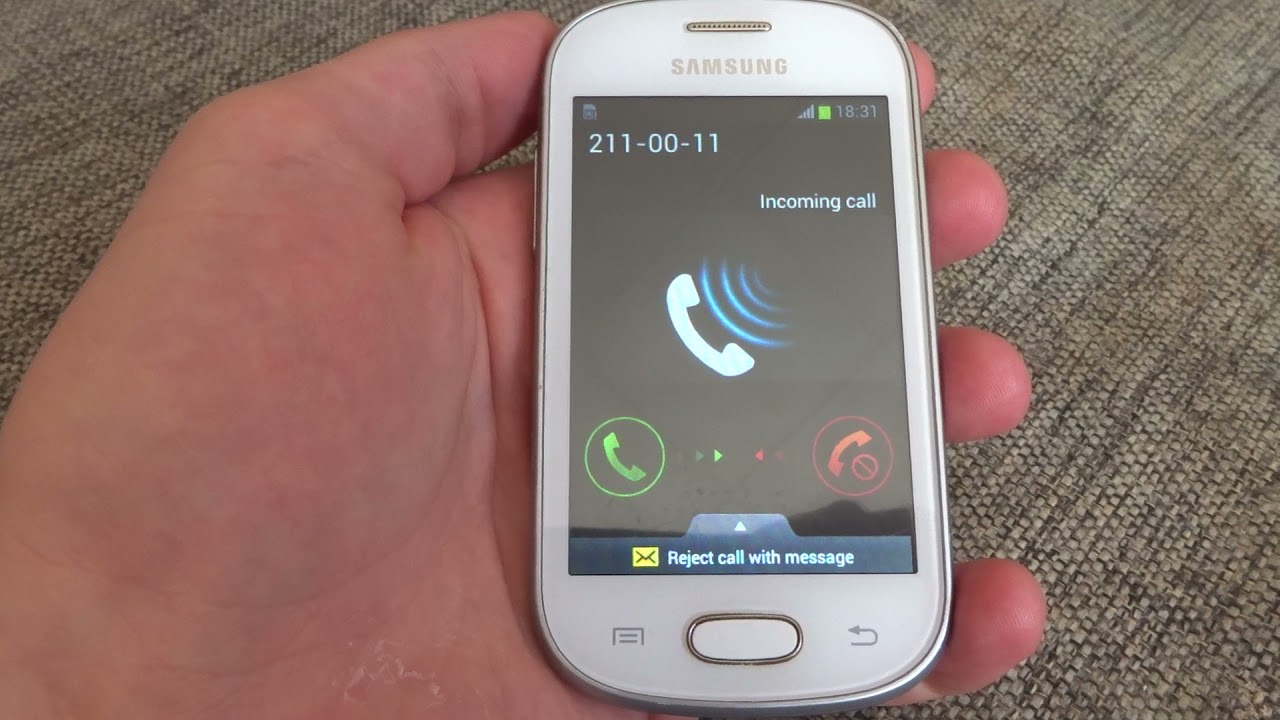 Samsung Galaxy Fame Lite GT-S6790 incoming call via Fake call Call assistant 2.43b