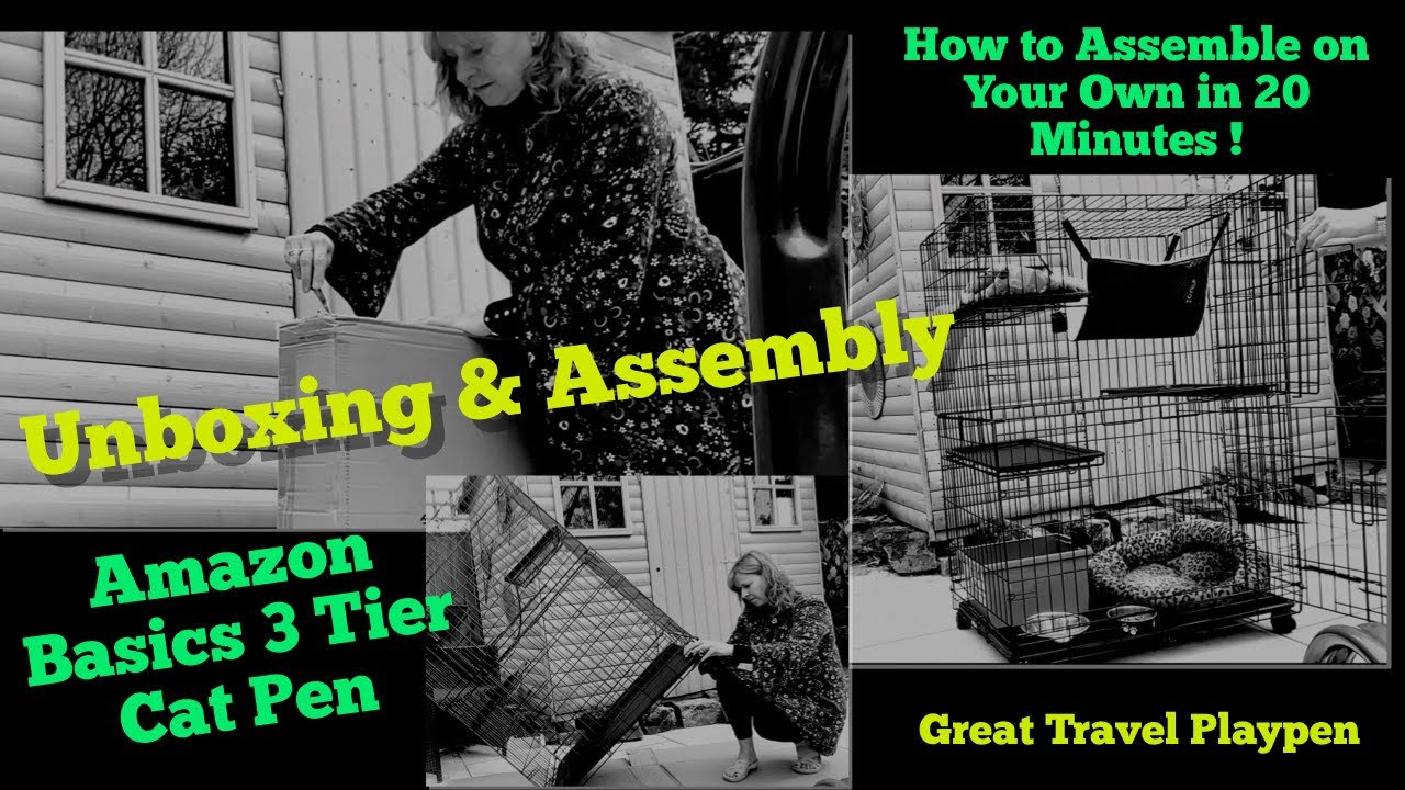 Unboxing & Assembling Three Tier Cat Playpen In 20 minutes @Angie iCam_life  