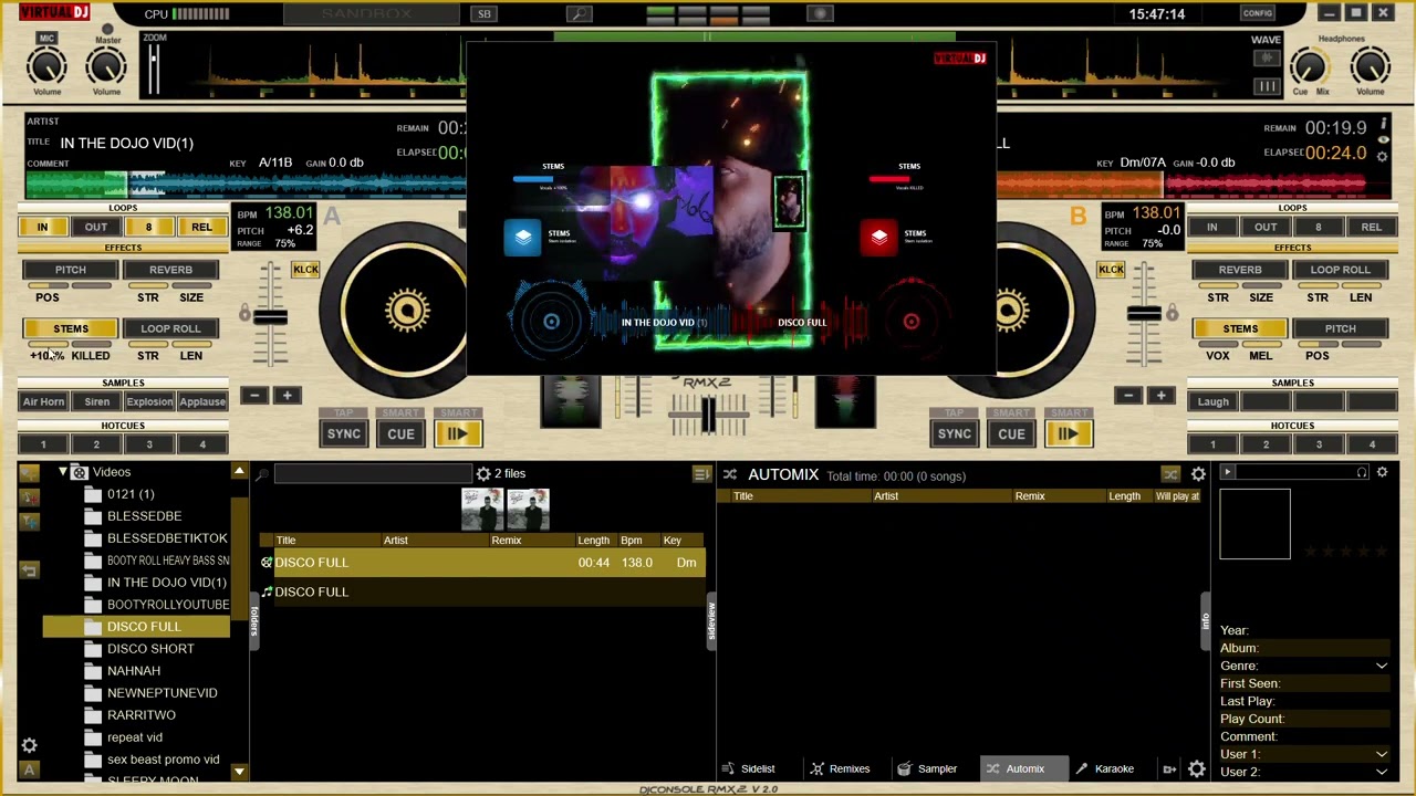 MIXING VIDEOS IN VIRTUAL DJ 8 FOR WINDOWS