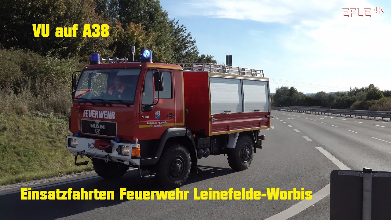 LF 16/12 mit FwA Ölschaden, RW 1 und TLF 16/24 FF Leinefelde + TLF 16/25 und ELW 1,5 FF Worbis