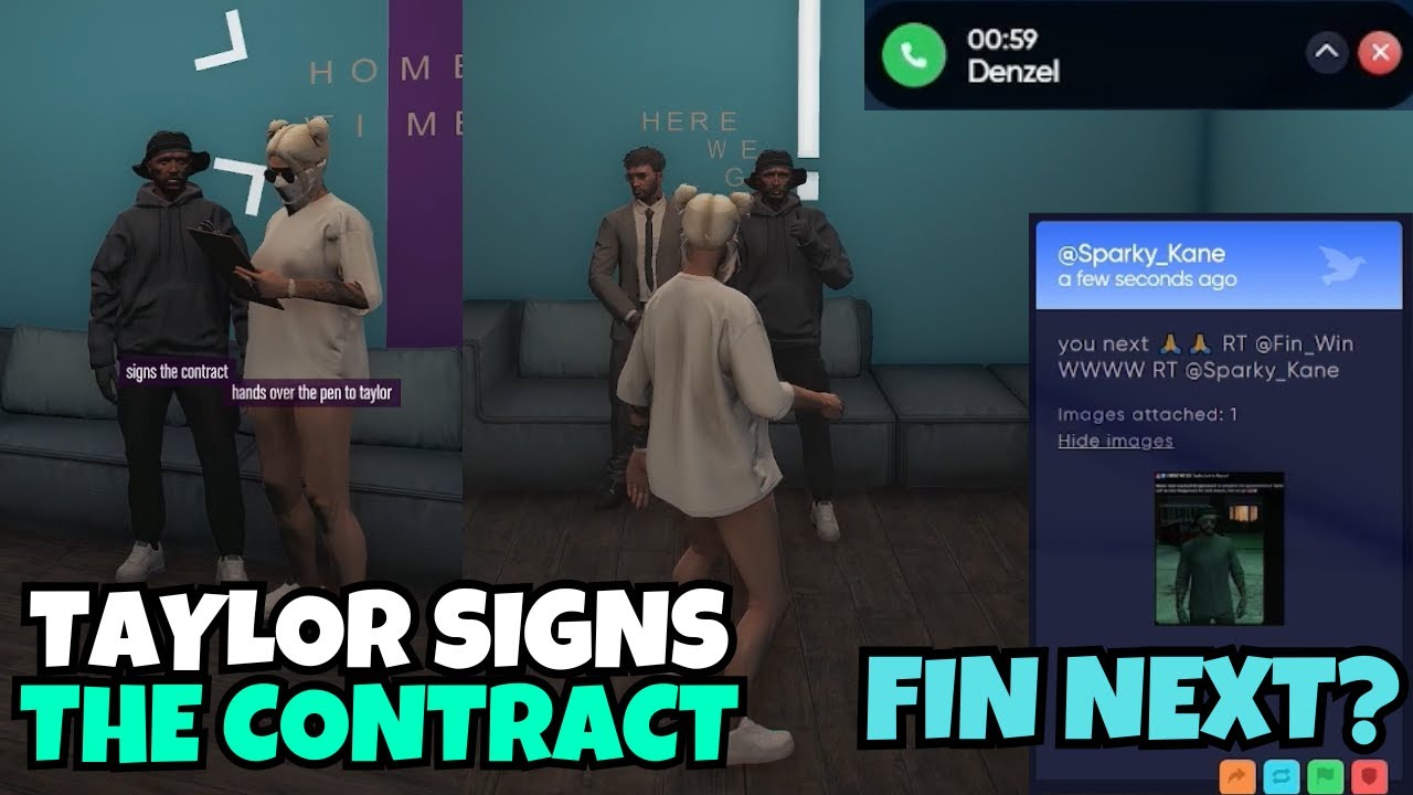TAYLOR SIGNS THE CONTRACT AND BECOMES MANOR HANGAROUND & DENZEL CALLS SK | NOPIXEL 4.0 GTA RP