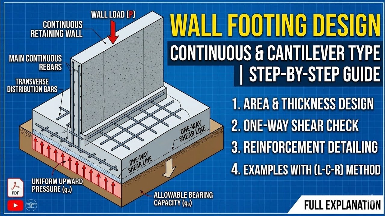 Wall footing design || class 3| reinforcement cement concrete | Bangla lecture 
