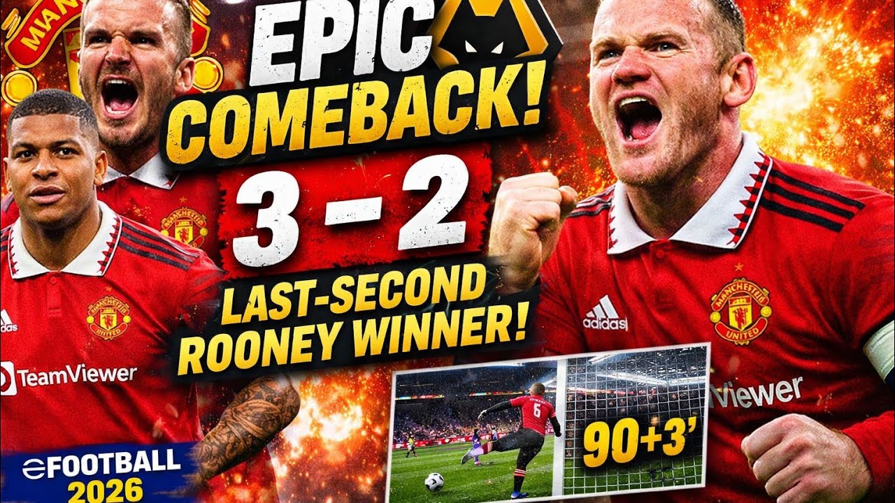 LAST-SECOND ROONEY WINNER! 😱 | Man United 3–2 Wolves | eFootball 2026 EPL Matchday 37