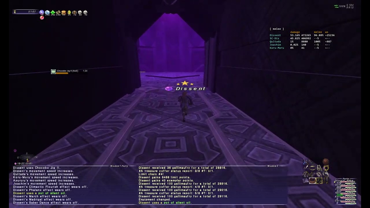 FFXI Sortie Solo DNC - Aurum Coffer, Botulus NM, 4X Naakuals, 10+ Objectives