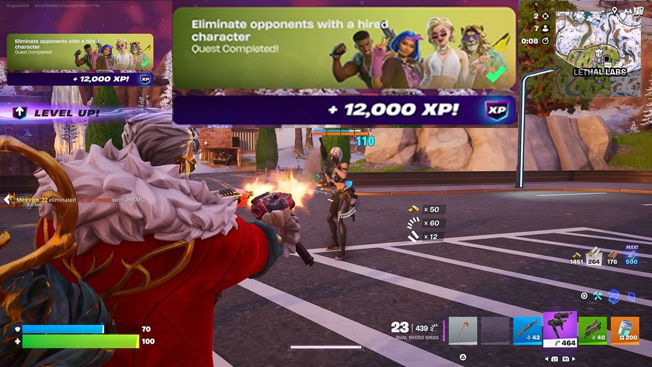 How to EASILY Eliminate opponents with a hired character in Fortnite locations Quest!