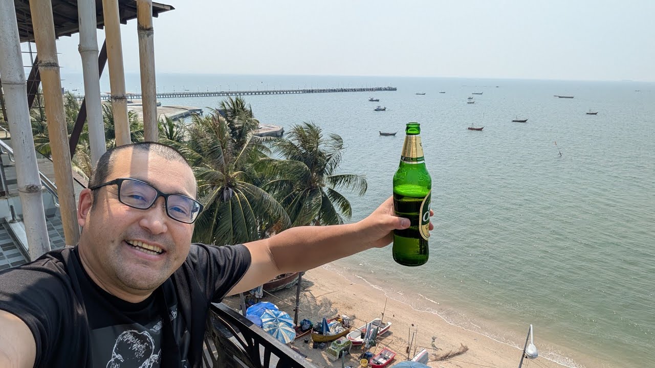 【タイ旅2026年1月〜2月】その2　スワンナプーム空港からバンセーンへ！1泊1974円の宿の屋上からの景色とビール！浜辺でファイヤーショー見ながらディナー！夜のバンセーンビーチを散歩！【なみよし旅】