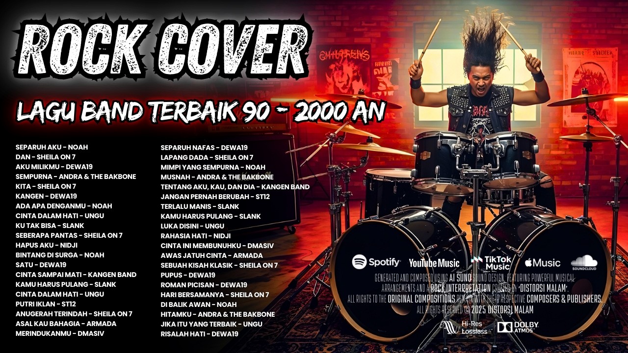 40 Lagu Pop Indonesia Terbaik Versi Rock Metal┃Rock Cover by DISTORSI MALAM